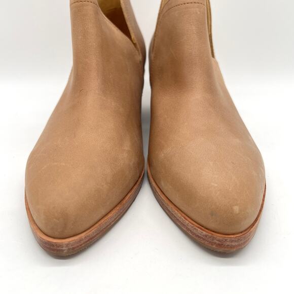 NISOLO Mia Everyday Ankle Bootie Womens 9 Tan Almond Leather Split Shaft Heeled - Picture 2 of 16